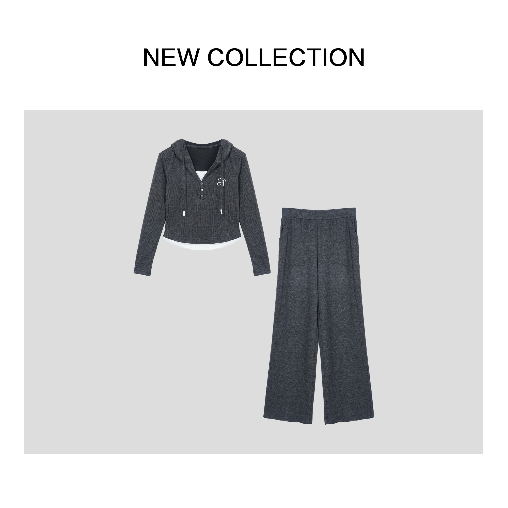 新款优雅风短上衣+裤子 套装 D5516023B-6023