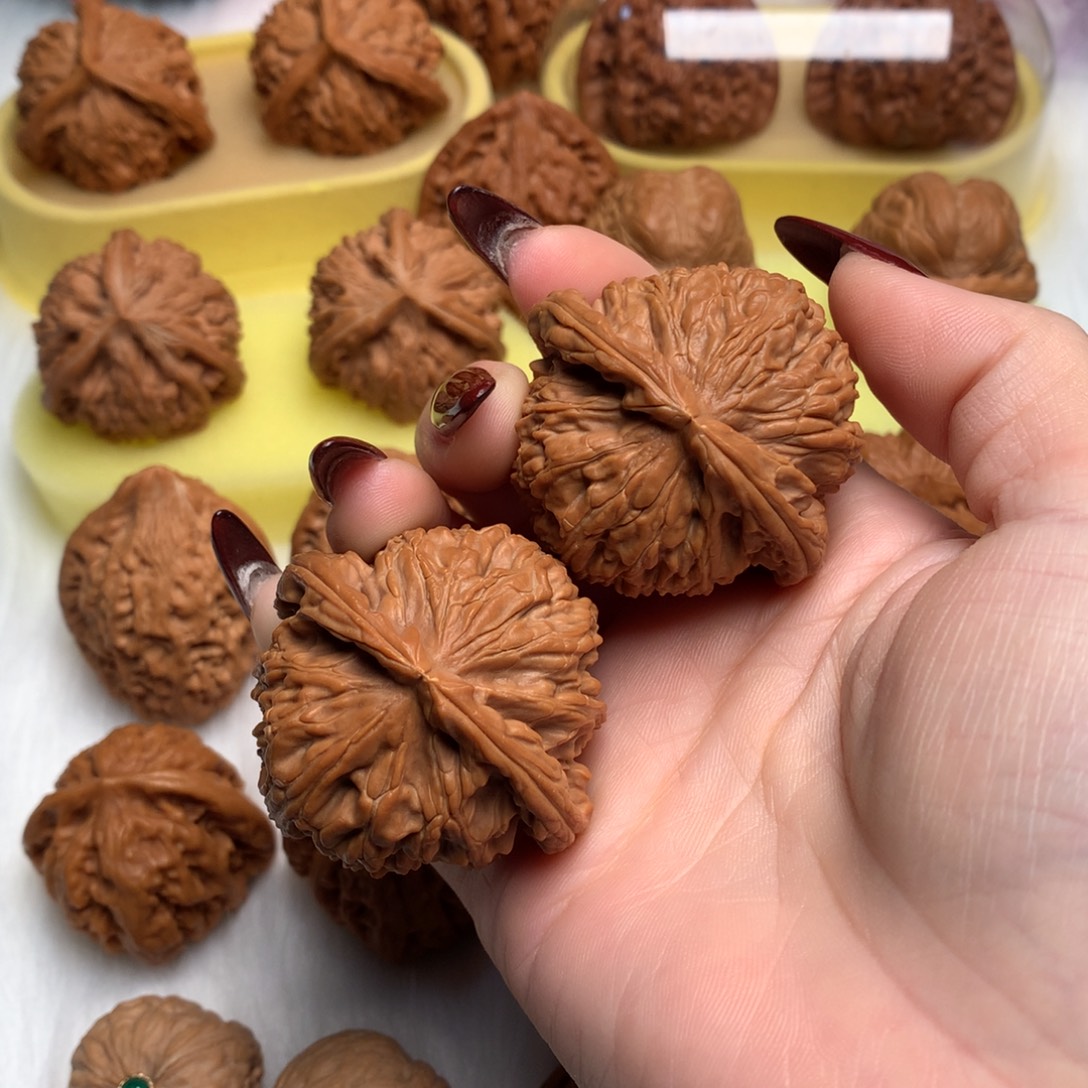 文玩核桃把件44全品球白