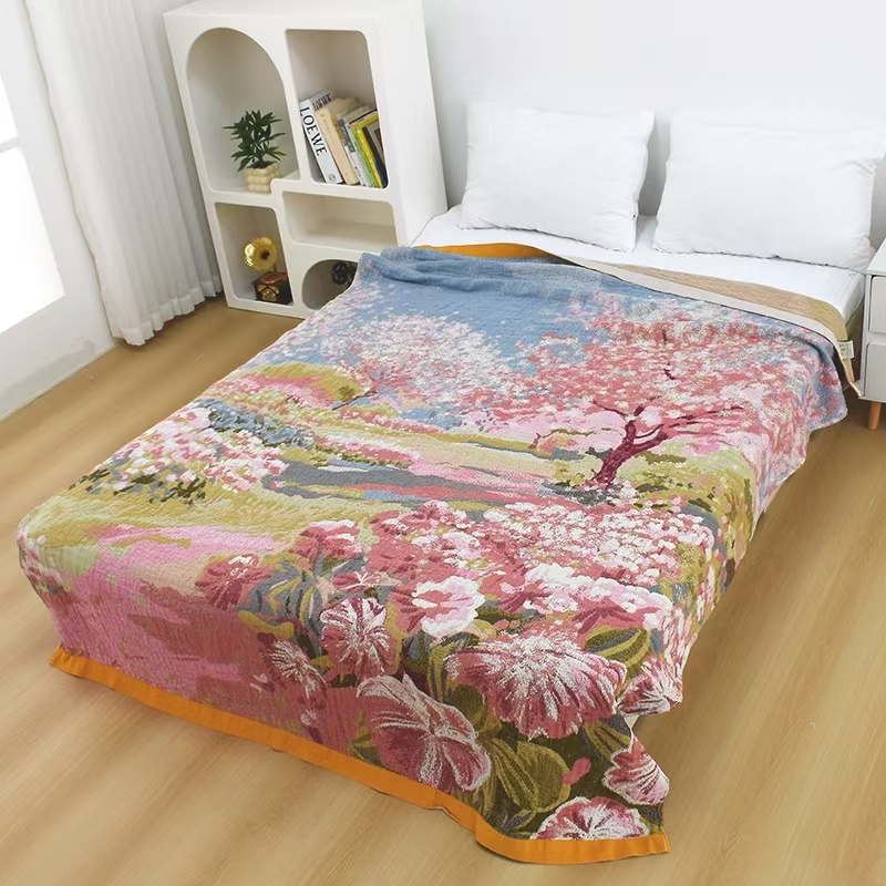 【樱花树下】高端定制原生罗布野生麻舒适透气卧室多功能床盖 1.5/2