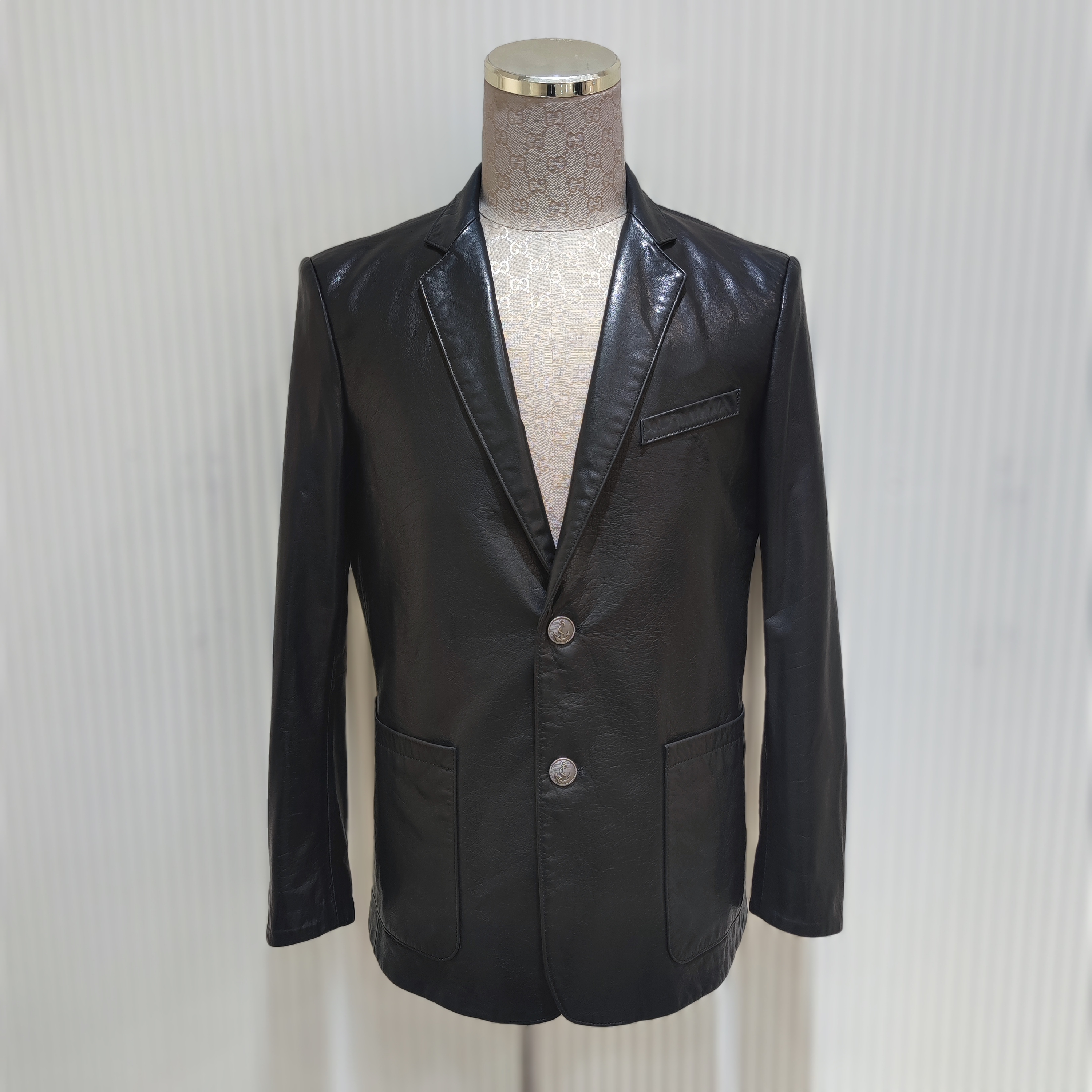春秋季男士休闲西服进口头层牛皮油蜡真皮外套JSL25083
