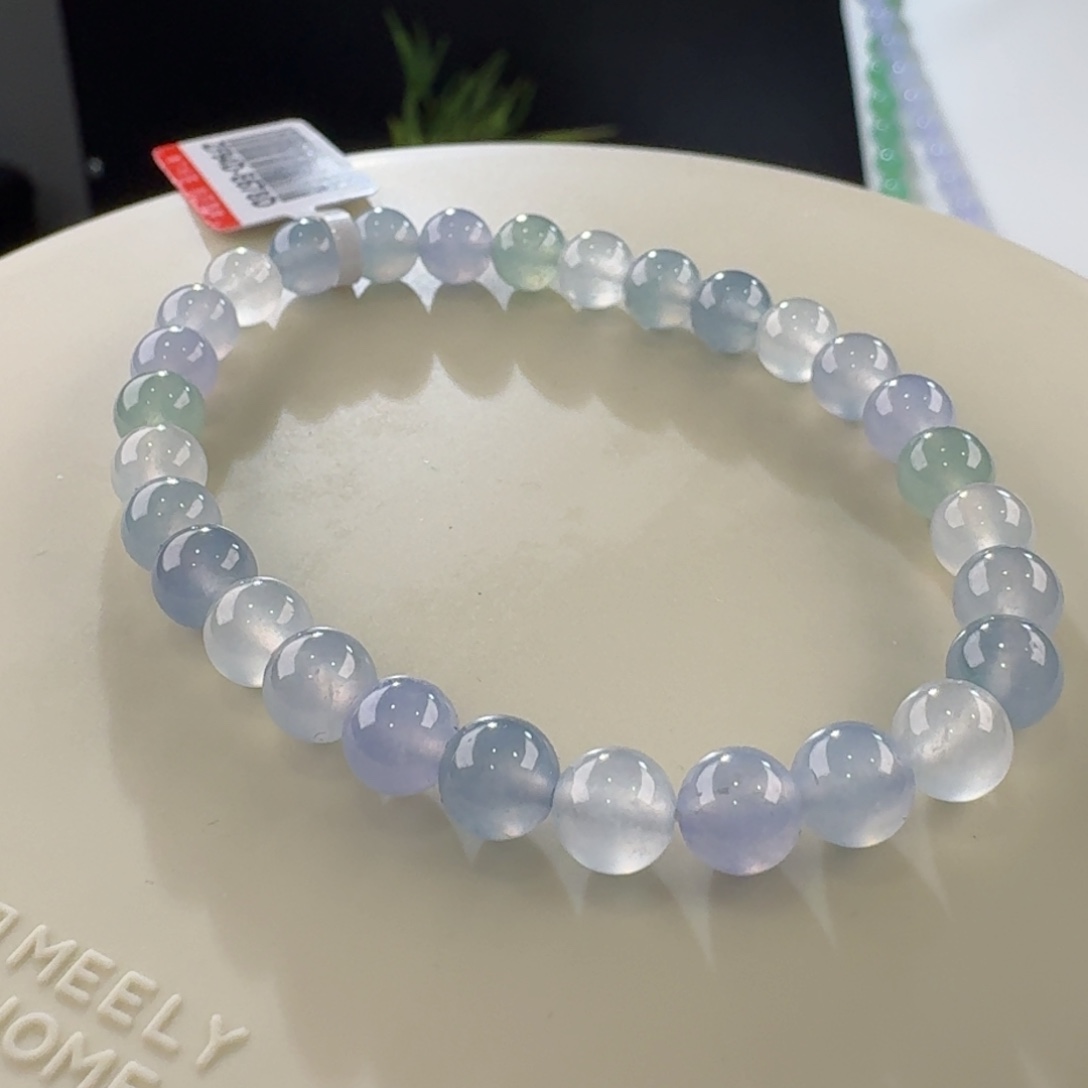 翡翠手链未镶嵌幻彩单圈