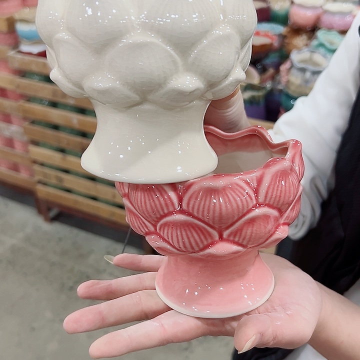 有孔.凑满10元发货多肉陶瓷花盆！