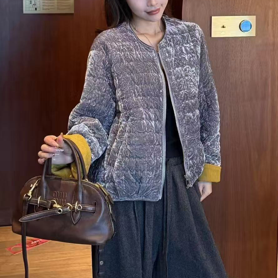 无印心匠A831 短款外套拼色宽松女冬季k2209 