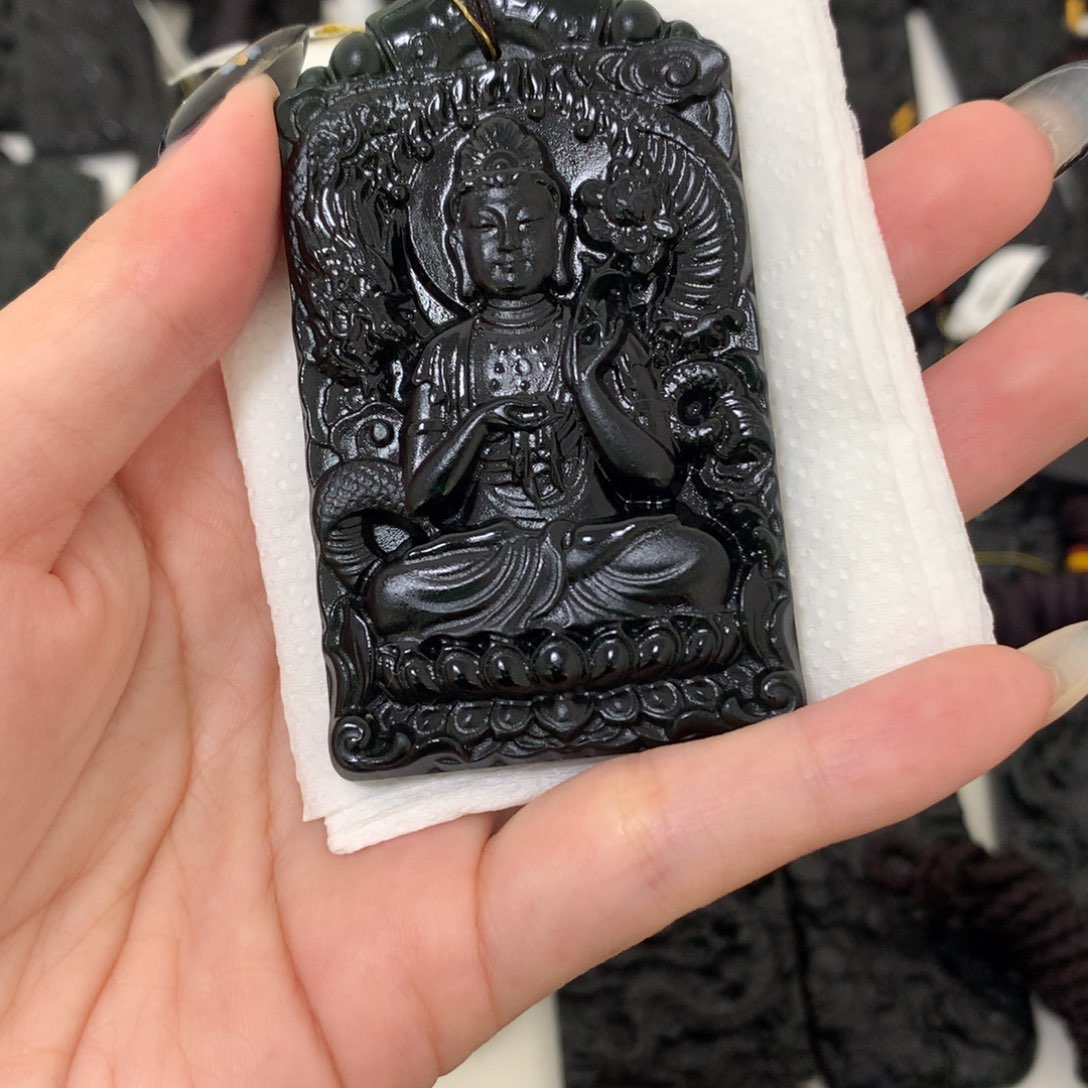 天然缅甸a货钢琴黑挂件