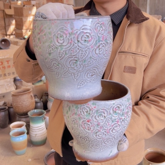 紫砂花盆高20口18————