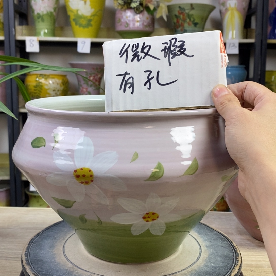 景德镇手工手绘陶瓷花盆