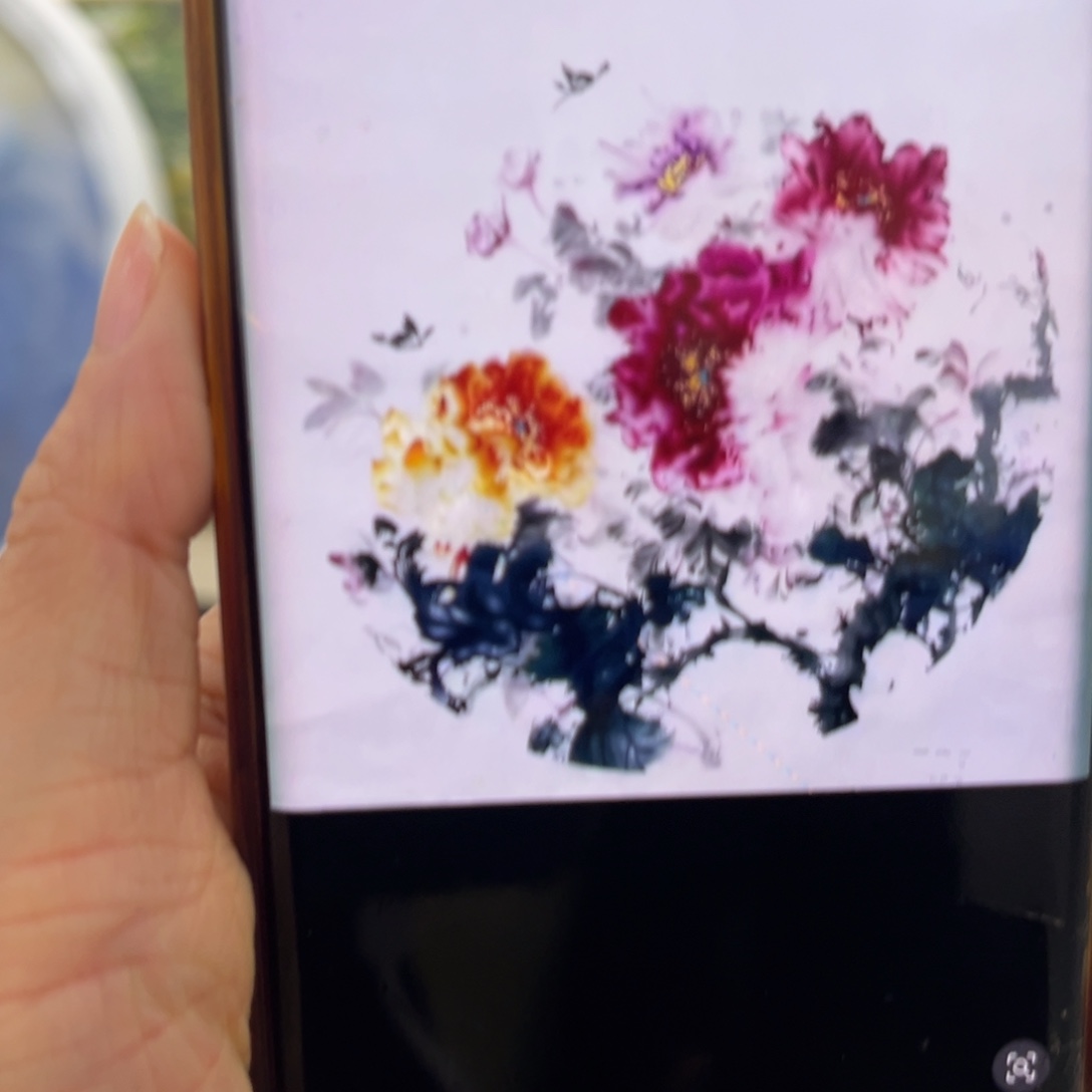 梦***翔刺绣牡丹画心80*80成品