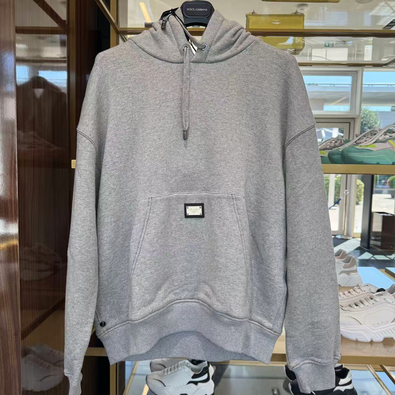 【CC在欧洲】 D.....G 折扣款5号 灰色连帽银标宽松卫衣外套