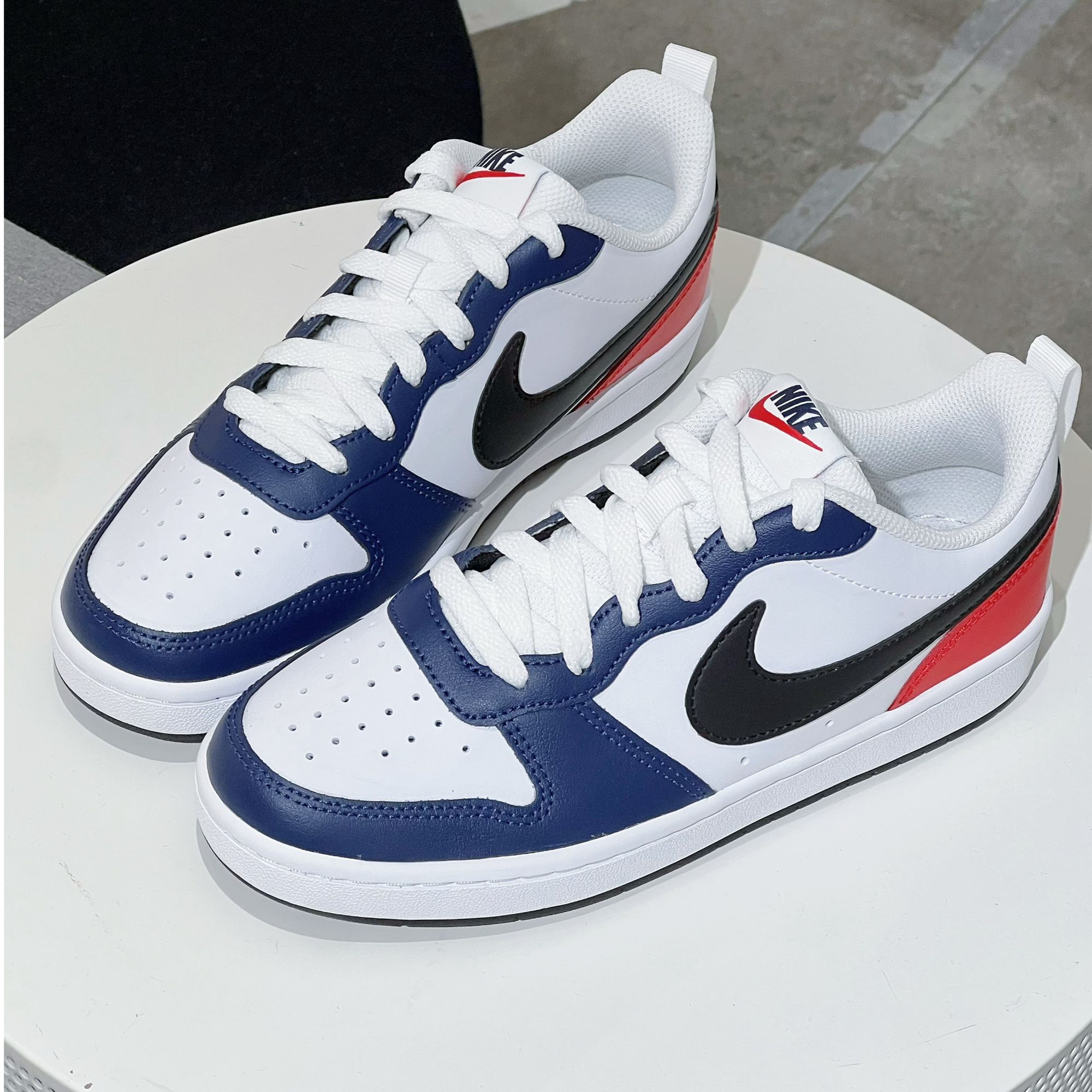 NIKE/耐克女鞋COURT GS大童流光风黑曜石运动休闲板鞋-DO7446-101