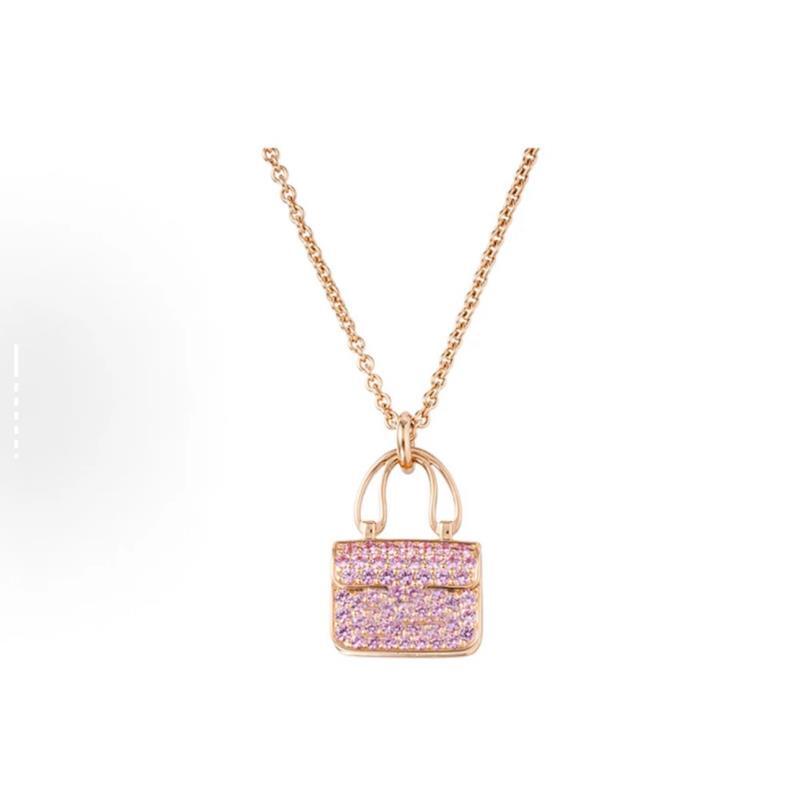 【轻奢V金】镀K金紫色康康包项链