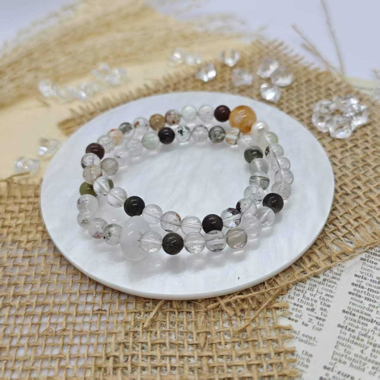 《幽灵开出花》彩幽灵双圈水晶手链6+(多样发其一) AX12