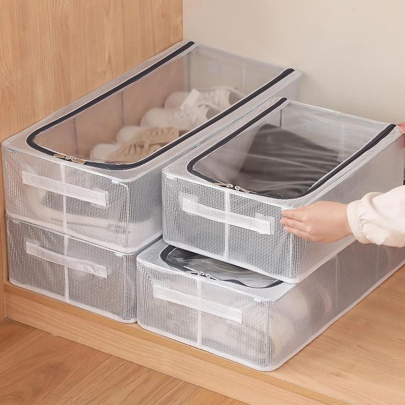 免安装鞋盒收纳盒加厚防尘鞋子鞋柜透明鞋收纳整理箱折叠鞋架