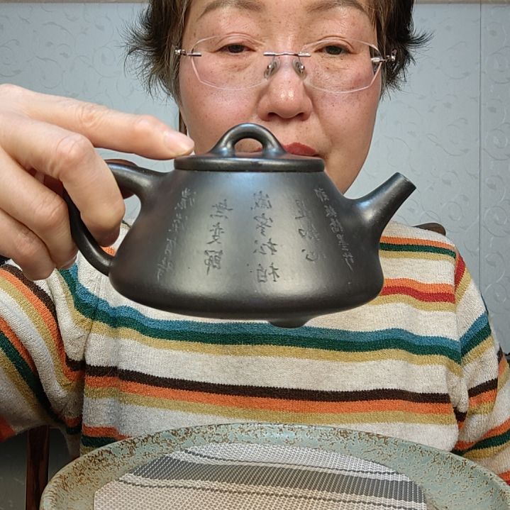 紫砂茶壶石黄子冶石瓢300毫升左右