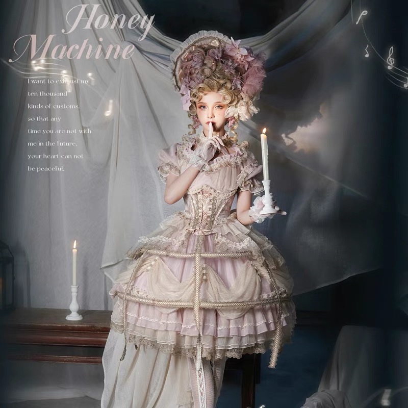 【直播间专属现货】原创lolita波莱罗舞曲重工甜心贩售机lo裙轻花嫁