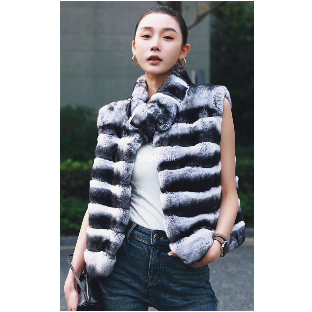 19-【财富自由】宝儿家含幂BJ116725411雷克斯兔獭兔毛绒细密马甲