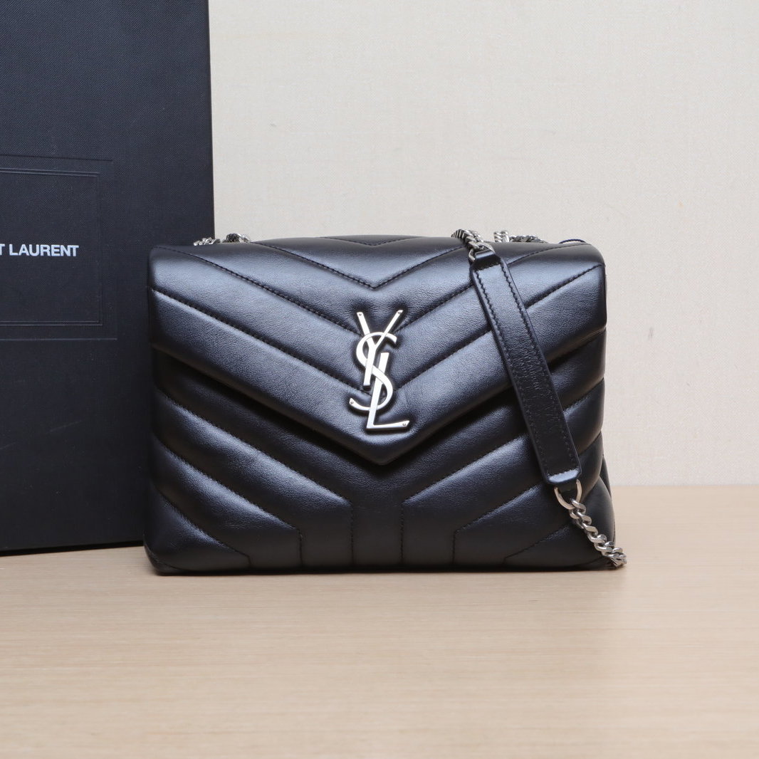 95新 YSL/圣罗兰 全6399 小花柳 拆1 LOULOU 小号 23 Y缝 黑色