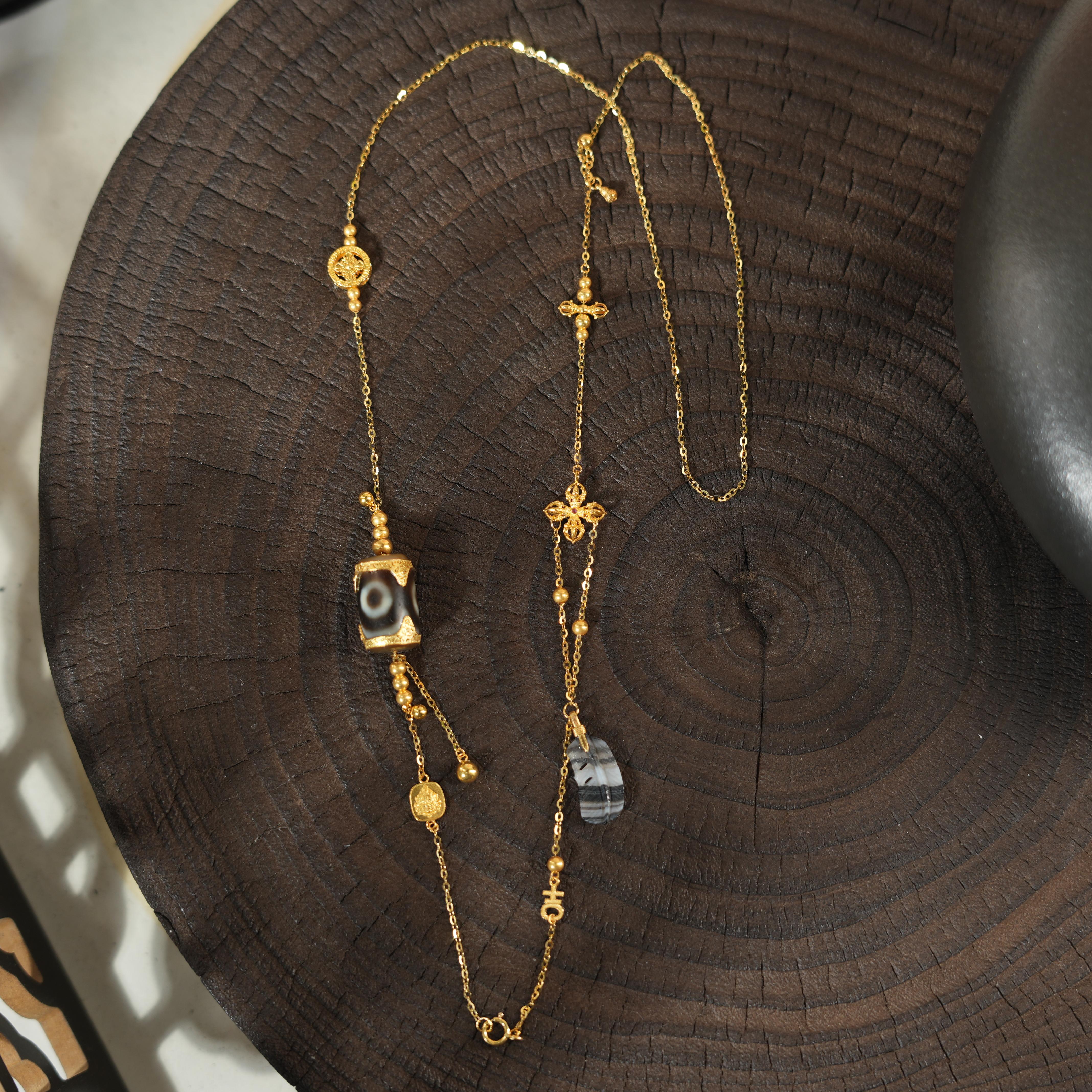 元年-玛瑙18K金项链