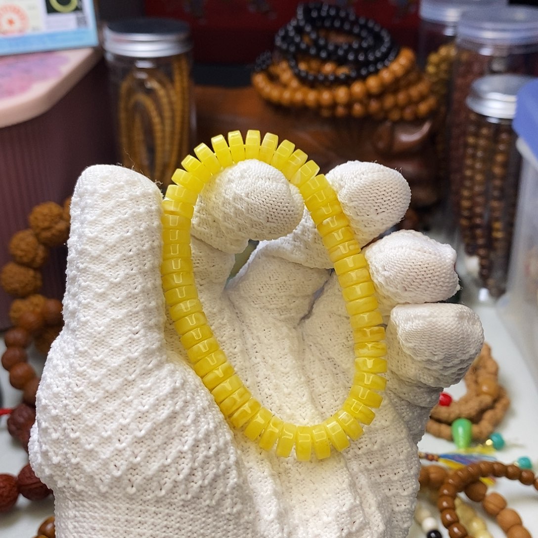 白玉菩提吊坠药片手串