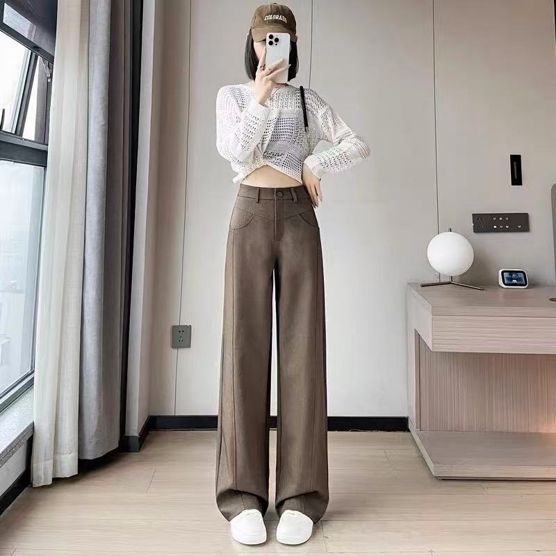 【89-98】裤子（现货）大长腿直筒裤秋冬开叉时尚