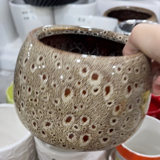 多肉绿植陶瓷花盆9.9包邮，有孔