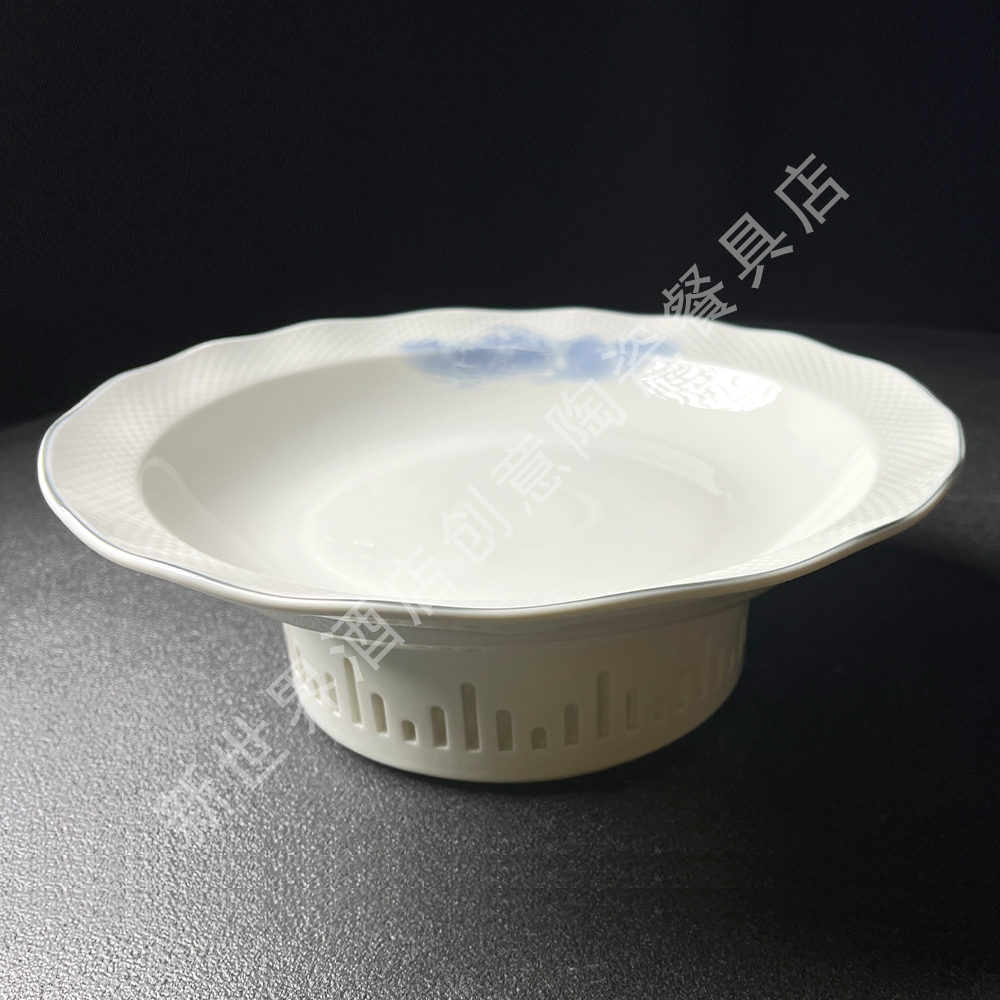 创意暮雪名利圆盘加热保温明炉酒店商用家用盘子高档餐具品质好物