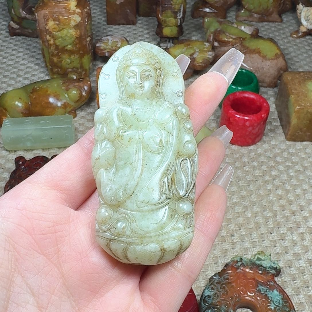 白玉菩提吊坠挂件