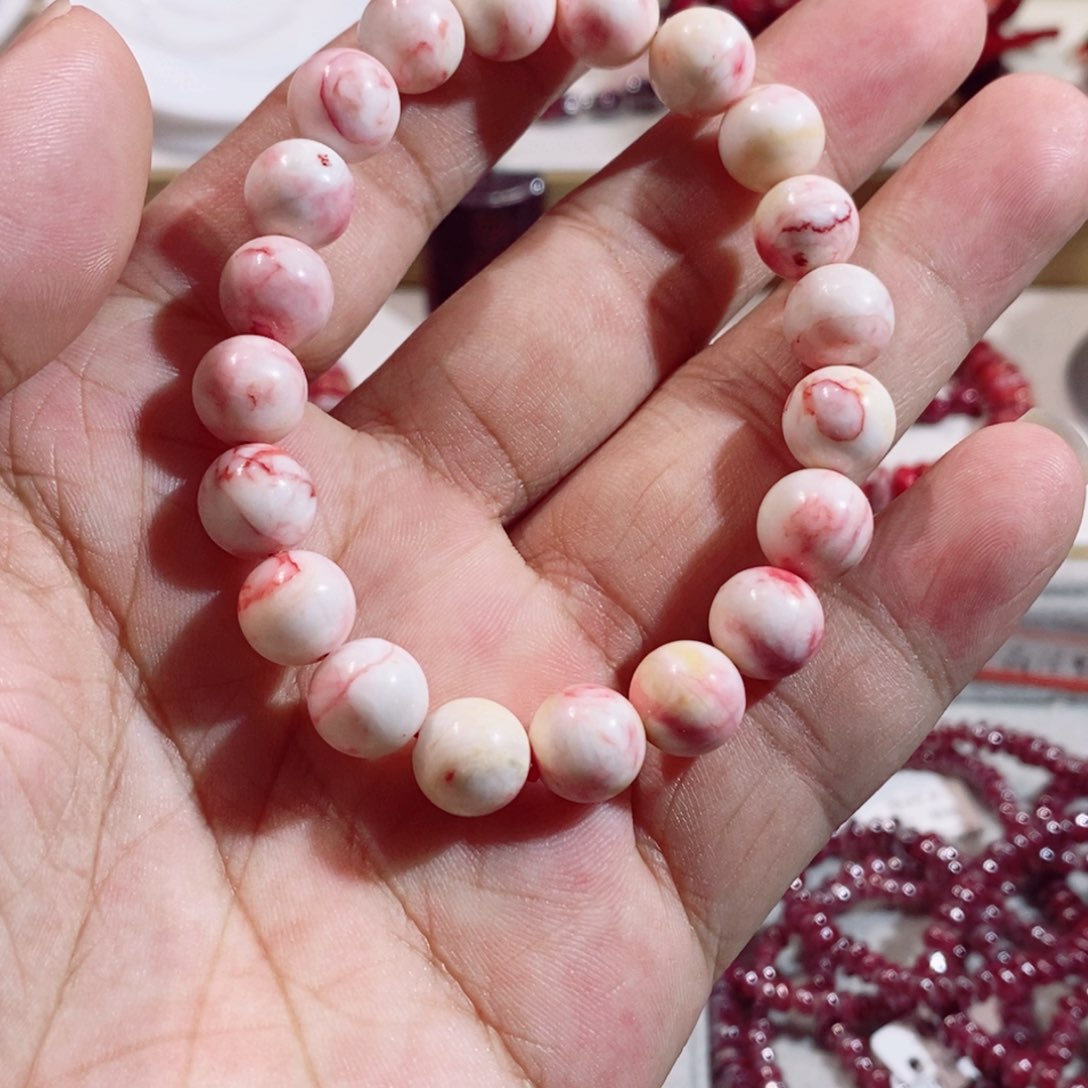 天然辰砂原石手串