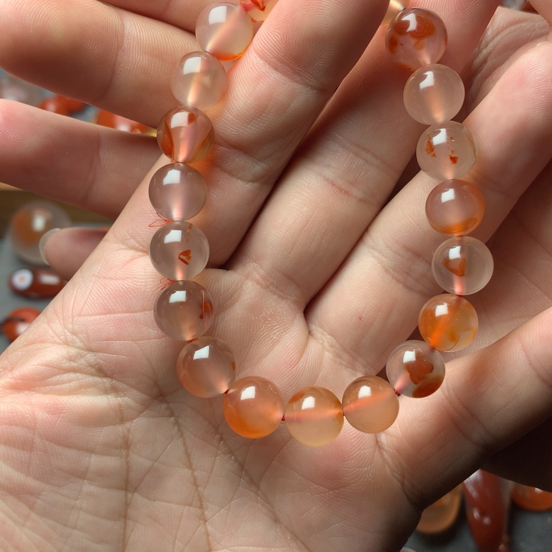 南红玛瑙未镶嵌1干掌冰飘单圈