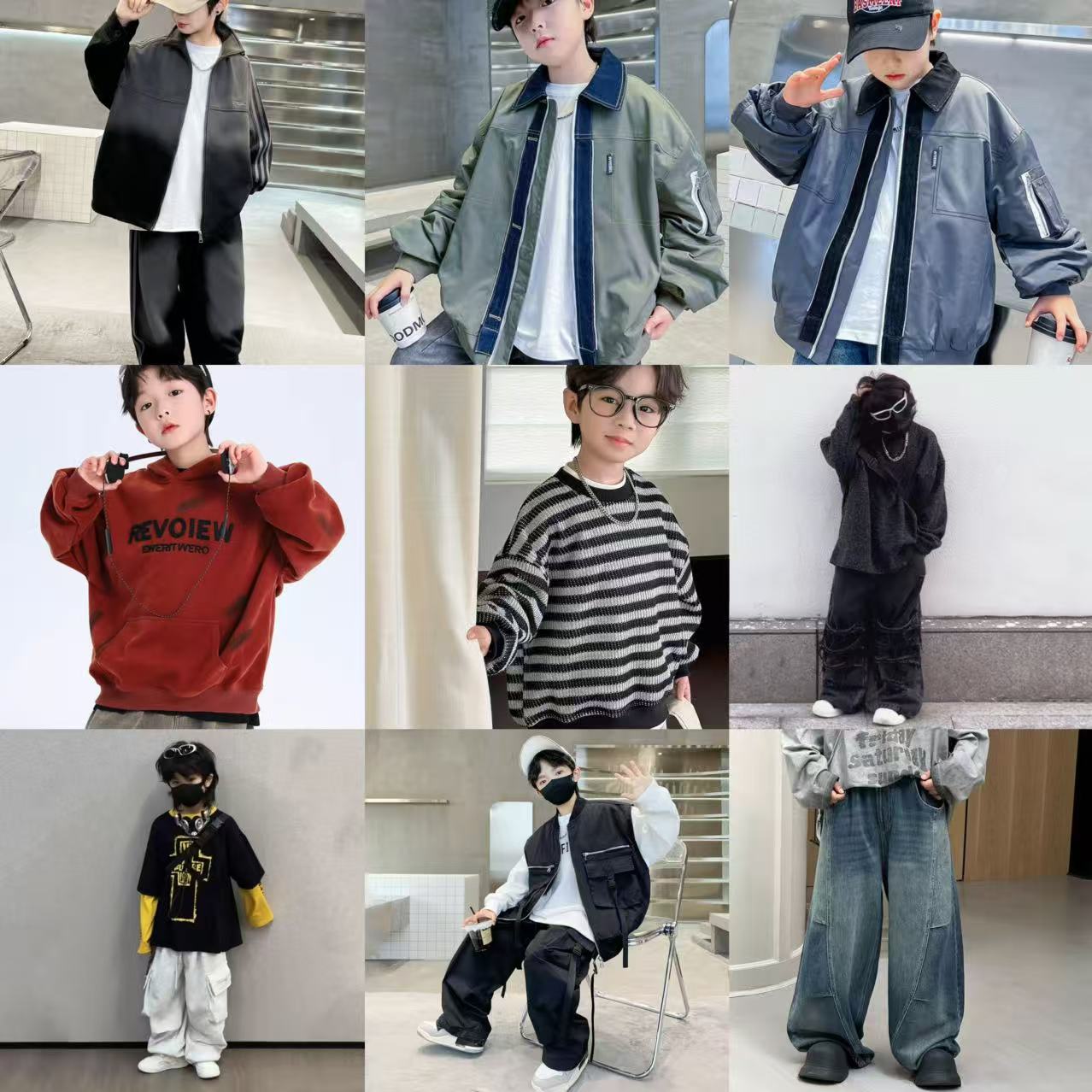 新【一号链接】100-199男童冬装2025新洋气外套炸街卫衣儿童套装潮