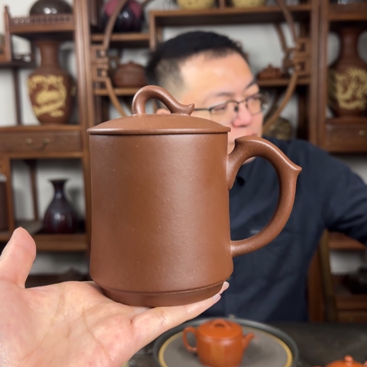 紫砂茶壶紫泥 一帆风顺 盖杯