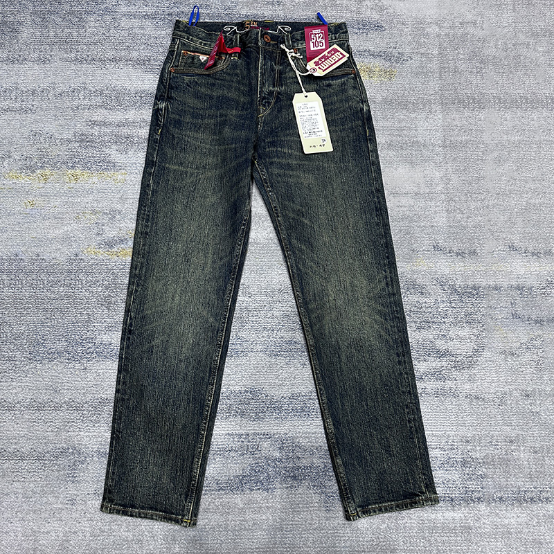 6537赤耳丹宁牛仔裤男士16盎司512宽松小直筒微锥经典复古蓝长裤