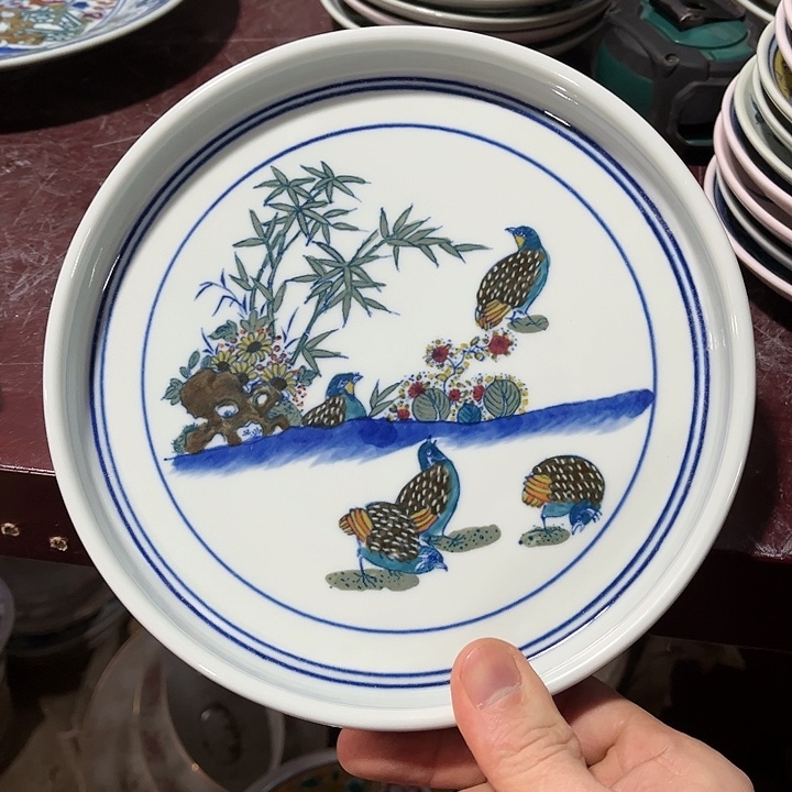 瓷片景德镇陶瓷茶盘。绿