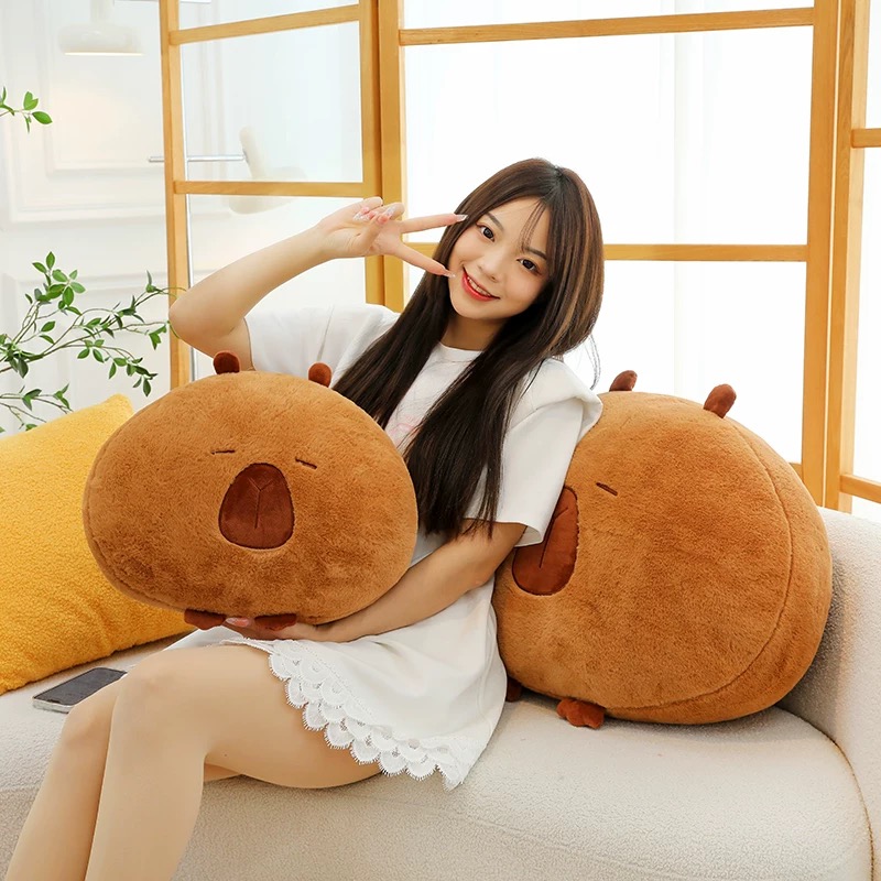 卡皮巴拉公仔毛绒水豚玩偶抱枕娃娃50厘米一个 （手工误差2-3厘米）