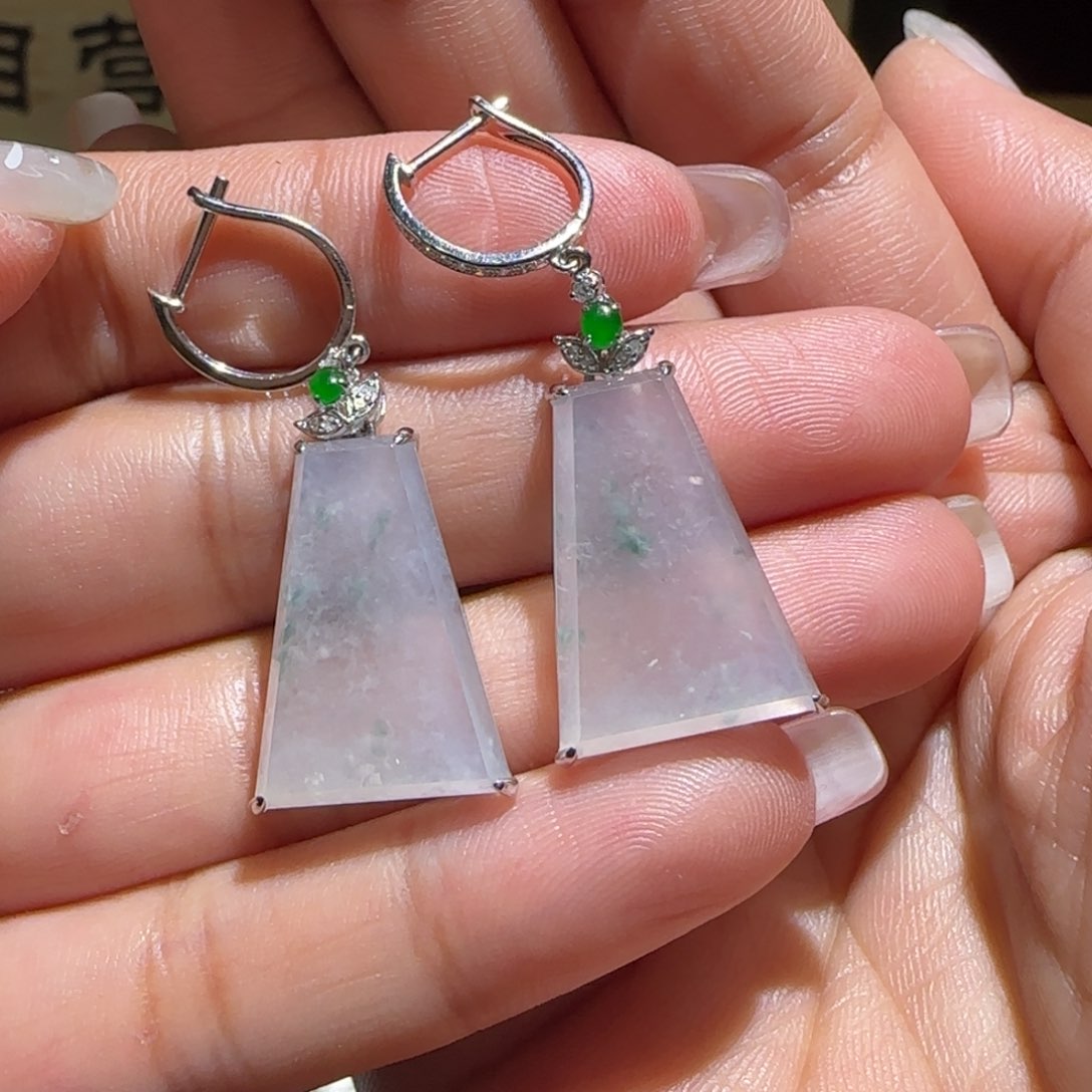 【闪购商品】翡翠耳饰18K金镶嵌缅甸