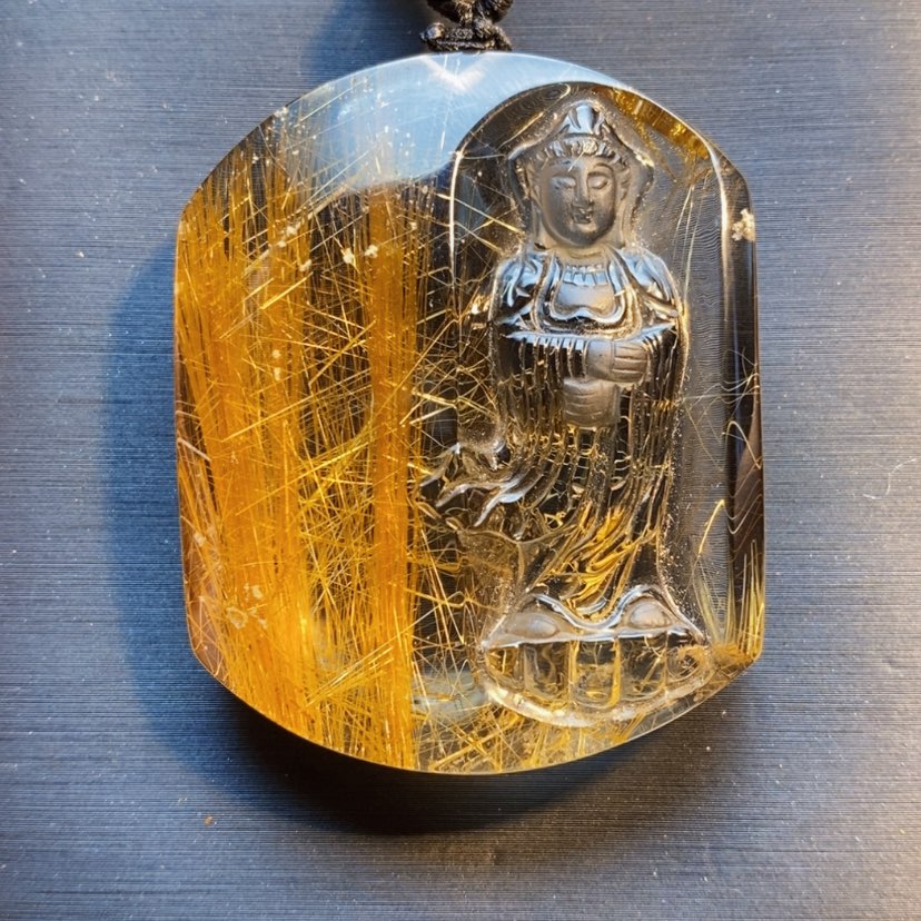 【闪购商品】发晶颈饰未镶嵌天然发晶站观音吊坠