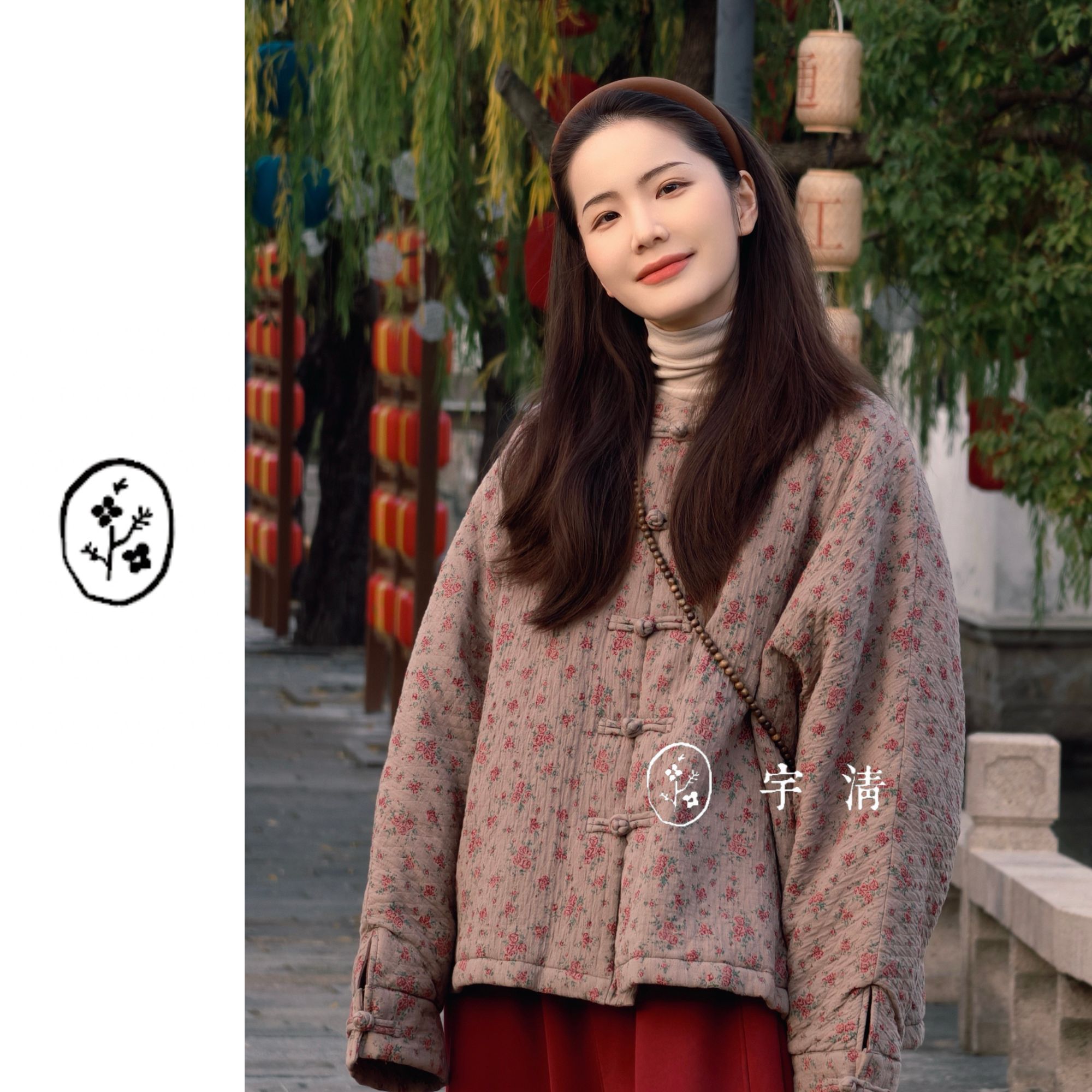 [小碎花棉服] 宇清棉麻新中式棉麻盘扣碎花棉服