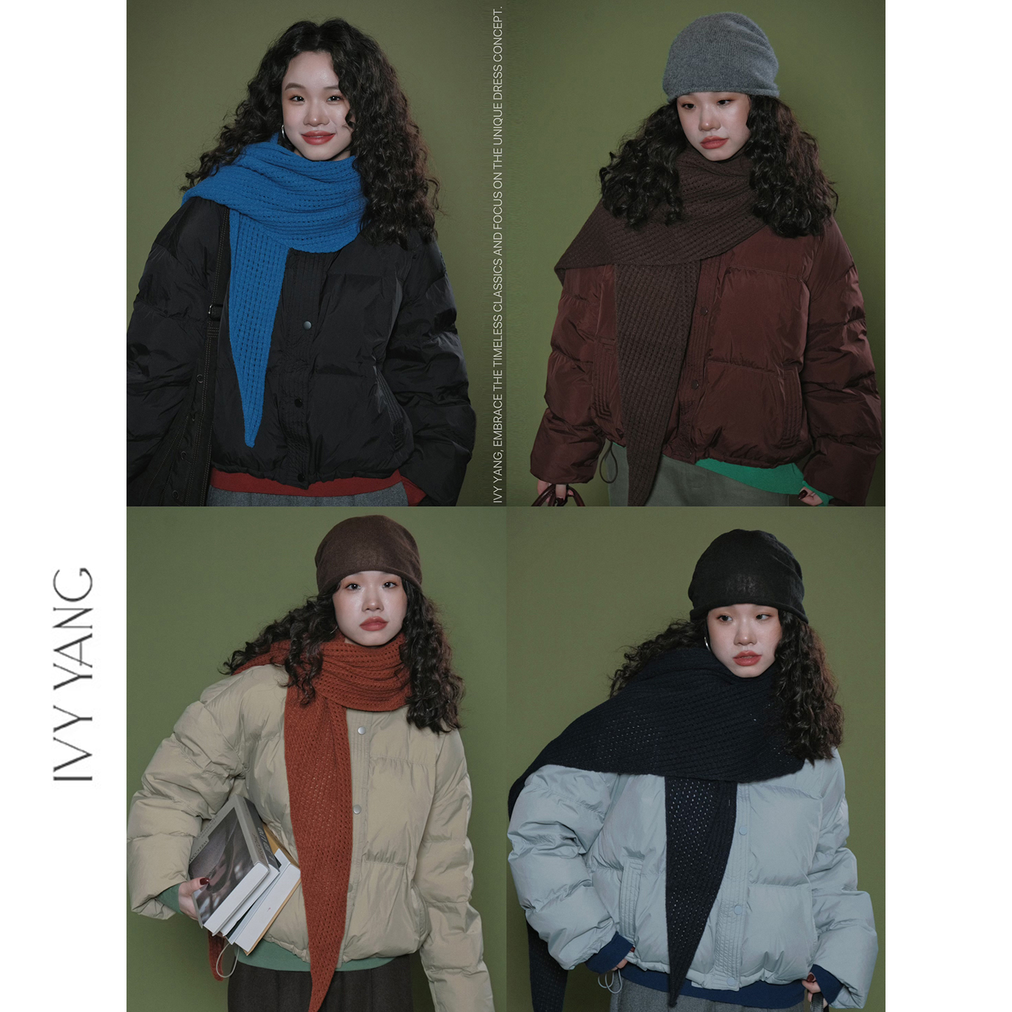 ivy2氛围感洞洞镂空毛织三角披肩