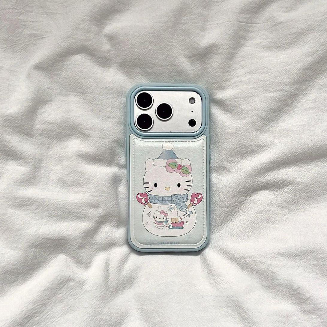 大孔皮纹雪人凯蒂适用苹果17air手机壳iPhone234Plus女6/5promaxr