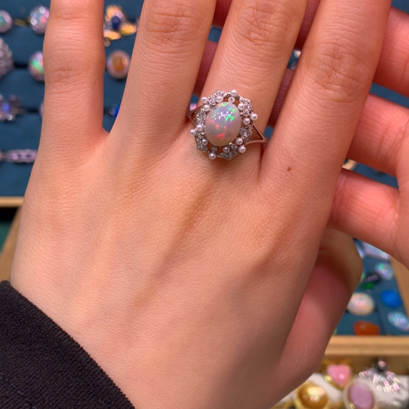 【闪购商品】欧泊戒指款式银S925镶嵌*️****