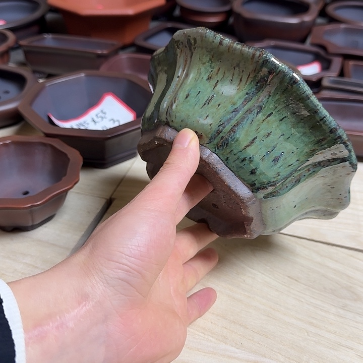 红陶紫砂手工釉盆