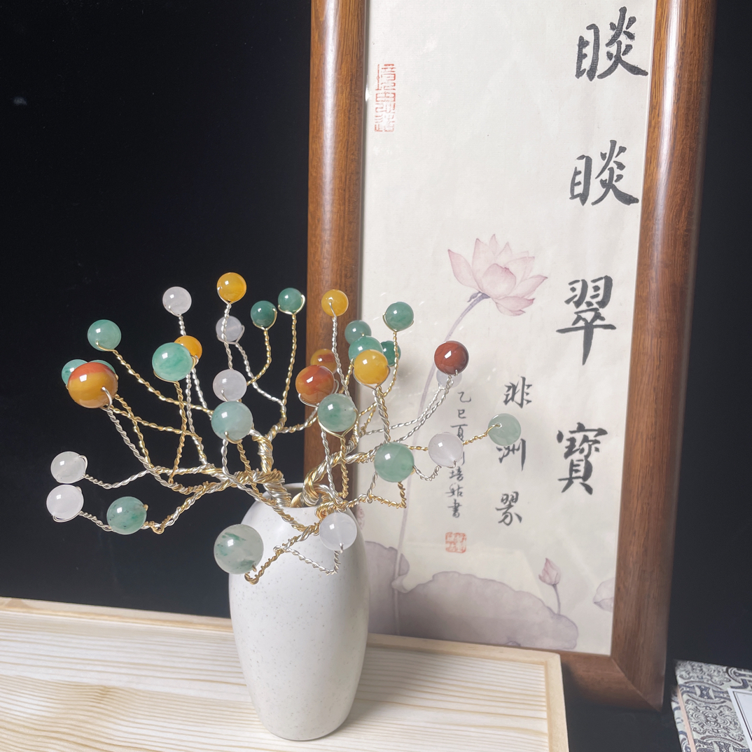 天然非洲翠 黄龙玉 DIY花瓶摆件
