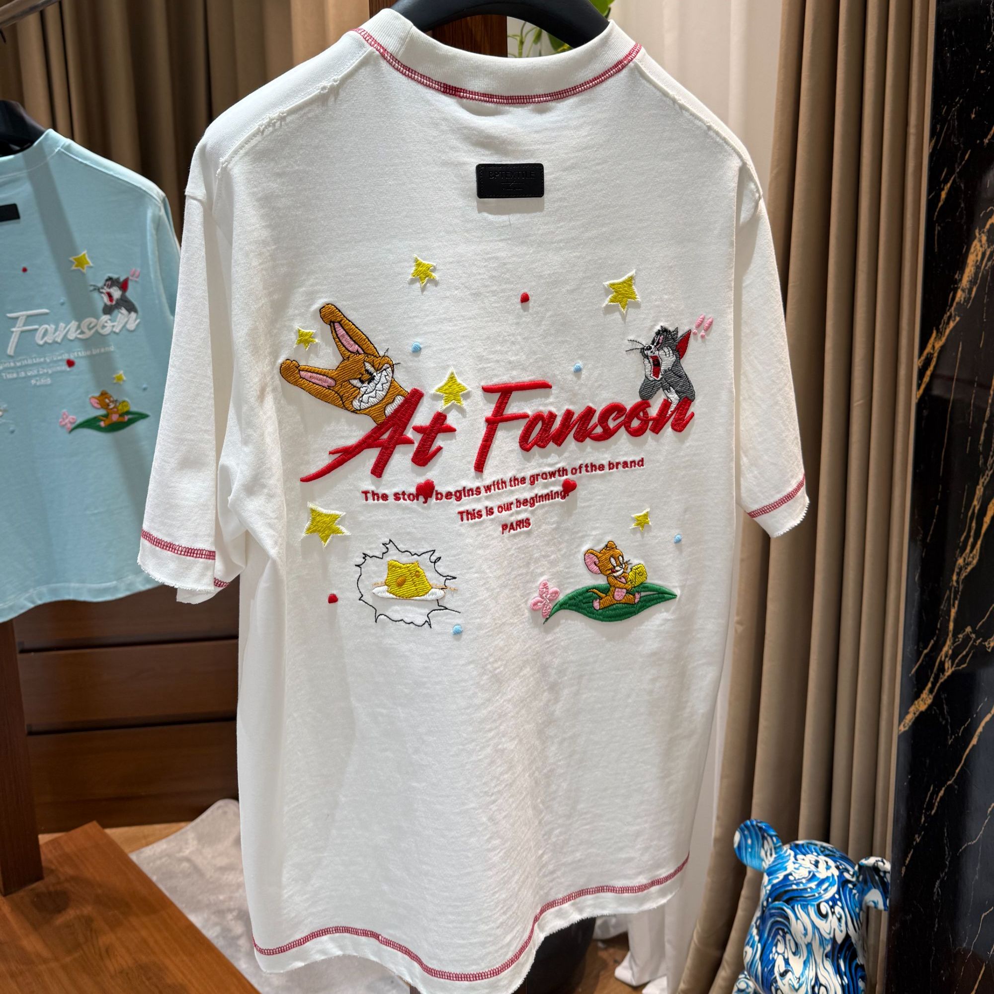 ATFANSON【猫和老鼠】S6565春夏时尚设计感百搭经典做旧复古T恤半袖