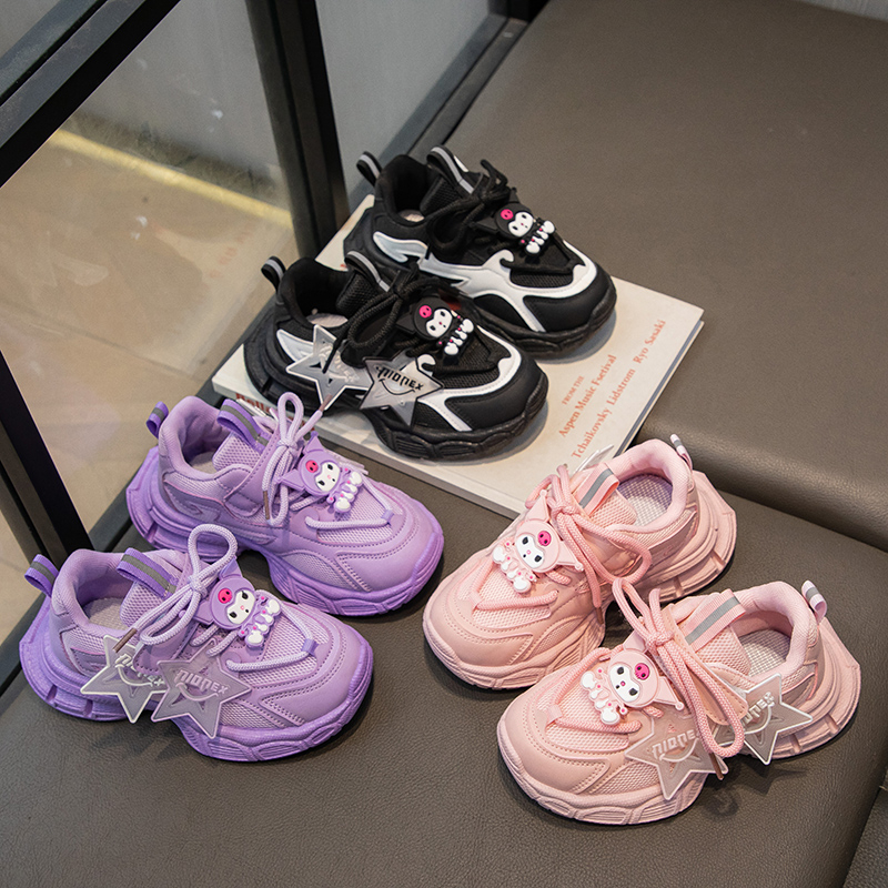 秋季鞋子老爹鞋运动鞋女春秋透气卡通风春季软底女童童鞋