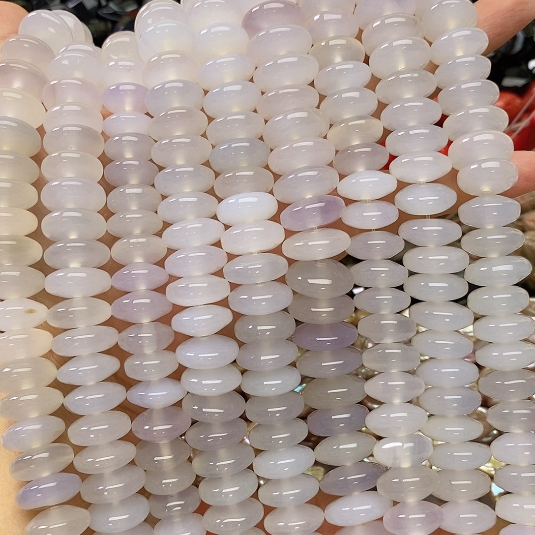 玛瑙/玉髓未镶嵌珠宝半成品卡十五左右紫罗兰玛瑙一条