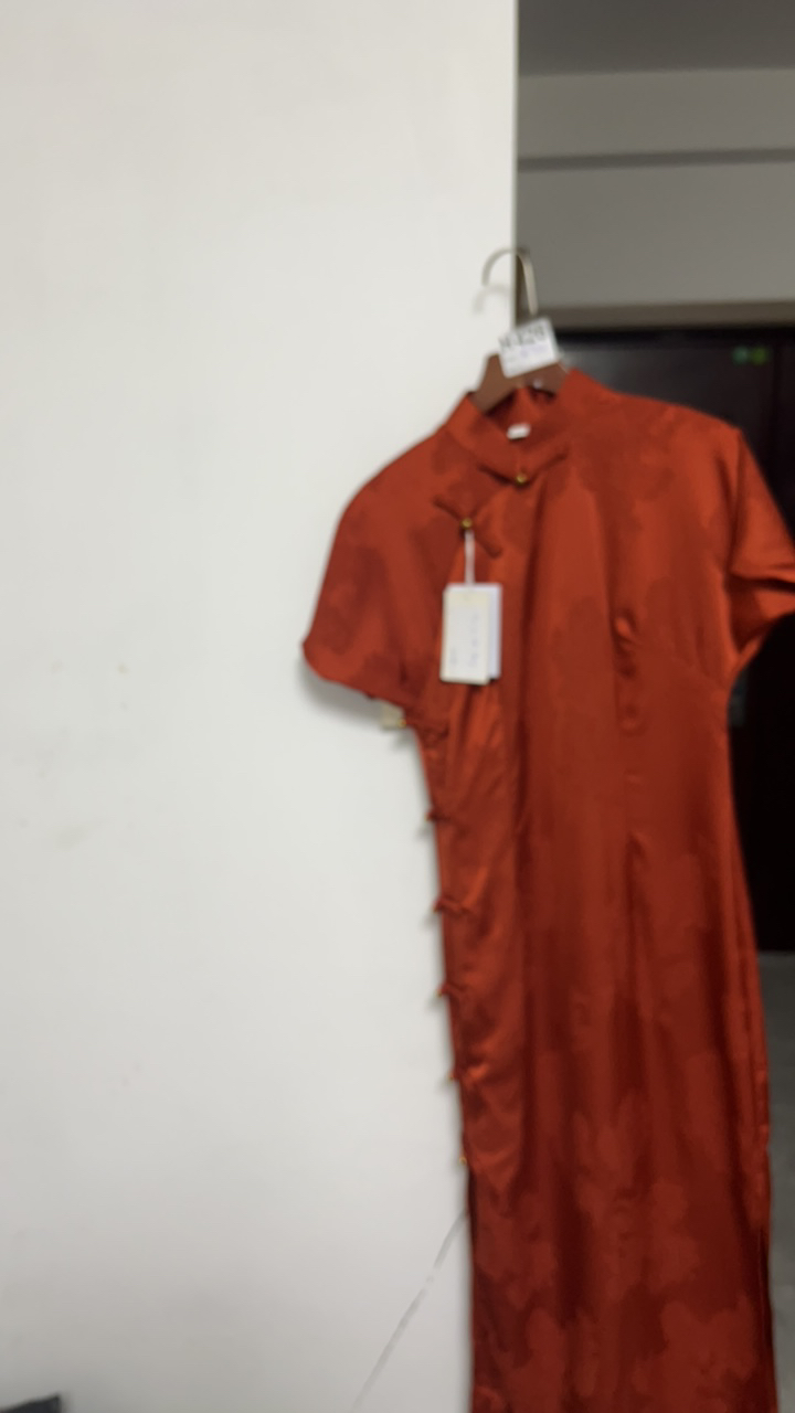 025，桔红色苏州中国风旗袍