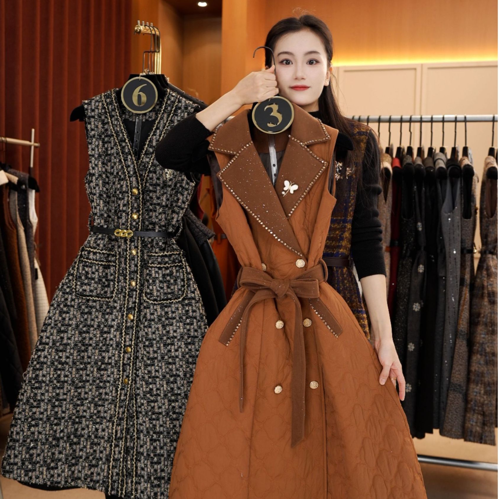 【宠粉价】气质时尚轻奢复古气质无袖设计连衣裙NH-WX376