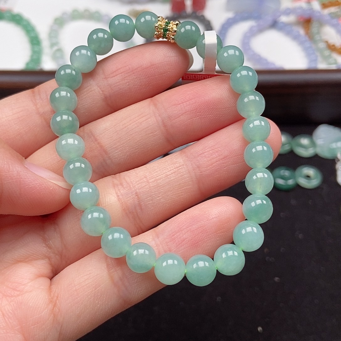 翡翠未镶嵌手串卡7