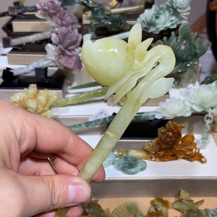 蛇纹石玉发饰未镶嵌