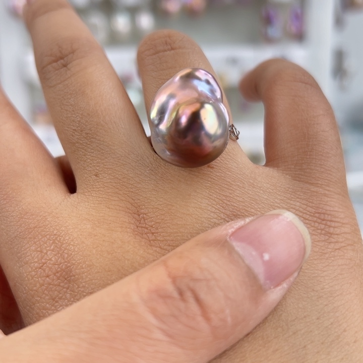 淡水珍珠戒指银S925镶嵌