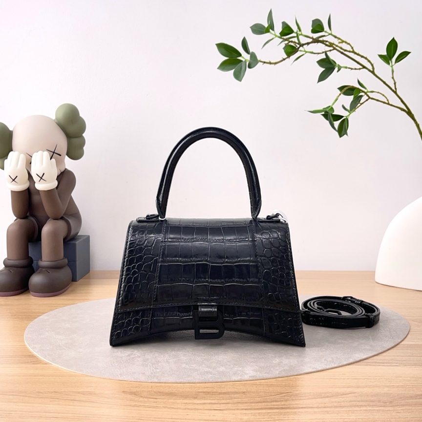 95新 Balenciaga/巴黎世家 so black沙漏包S码/单肩包/1301
